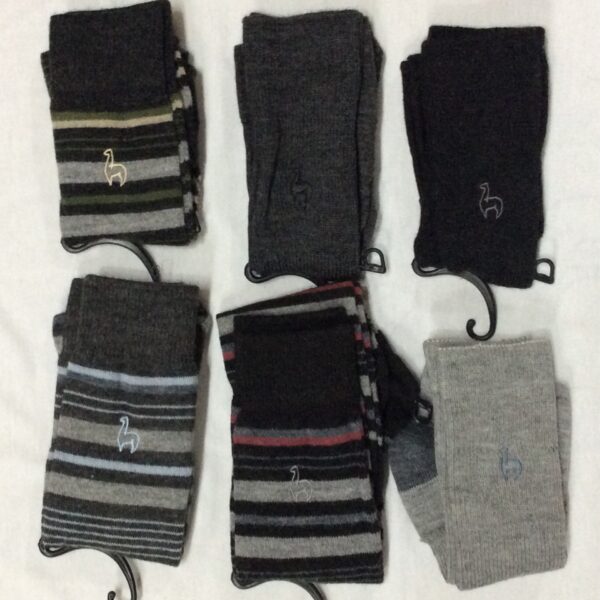 baby alpaca dress sock multiple pair gray, back, striped