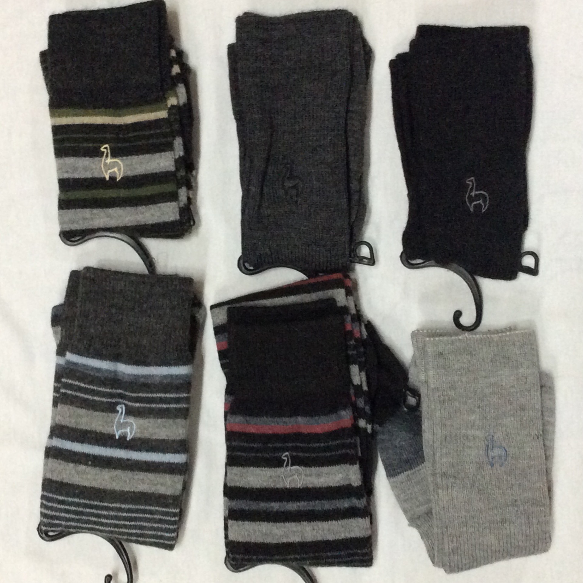 baby alpaca dress sock multiple pair gray, back, striped