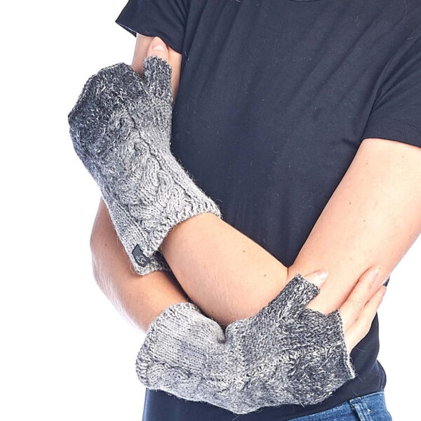 alpaca fingerless gloves smoke