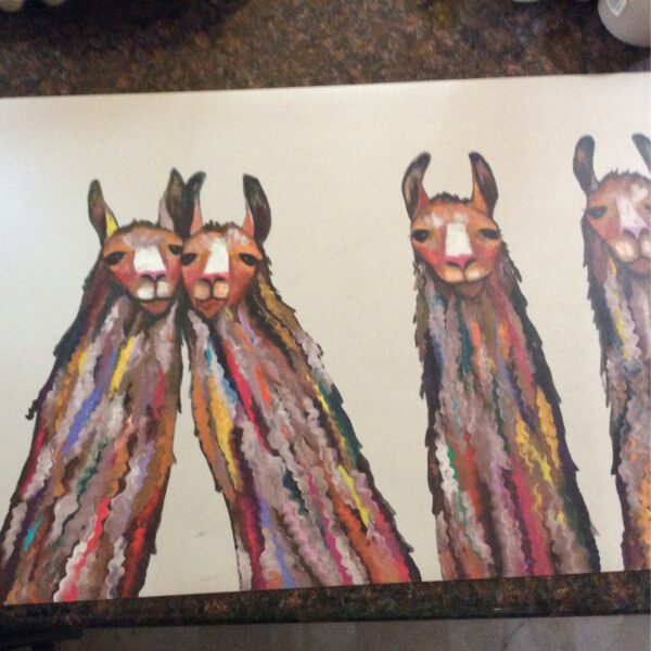 Six Llamas Floor Cloth