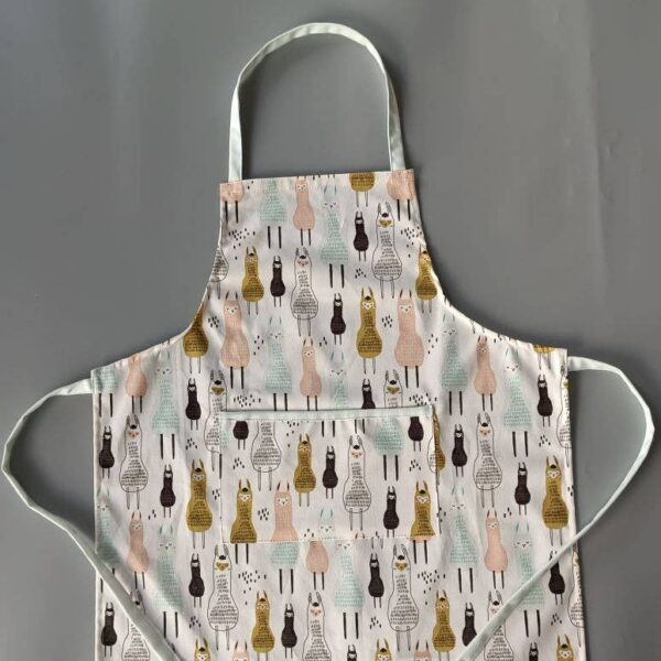 apron with alpaca print