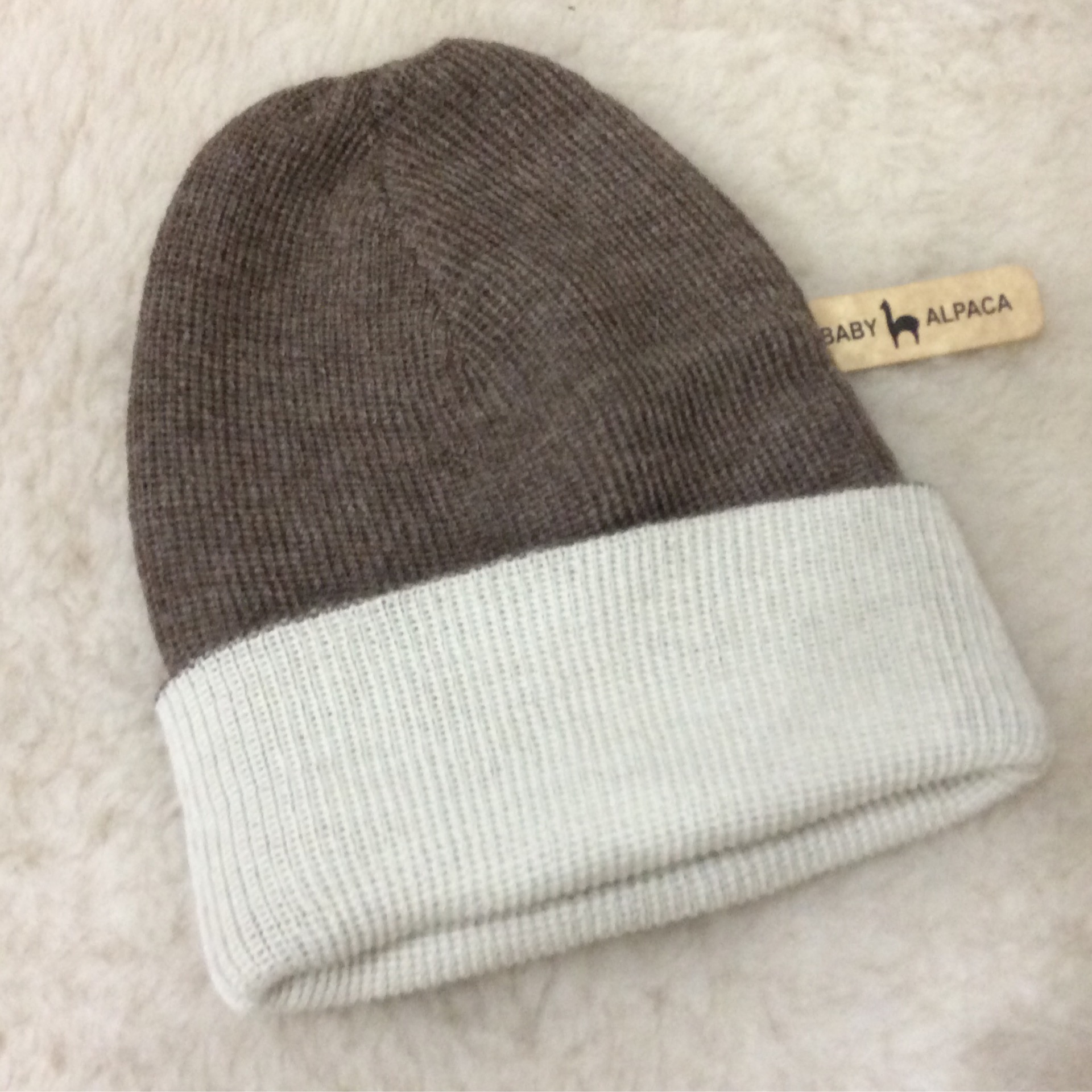 alpaca Reversible Beanies tan