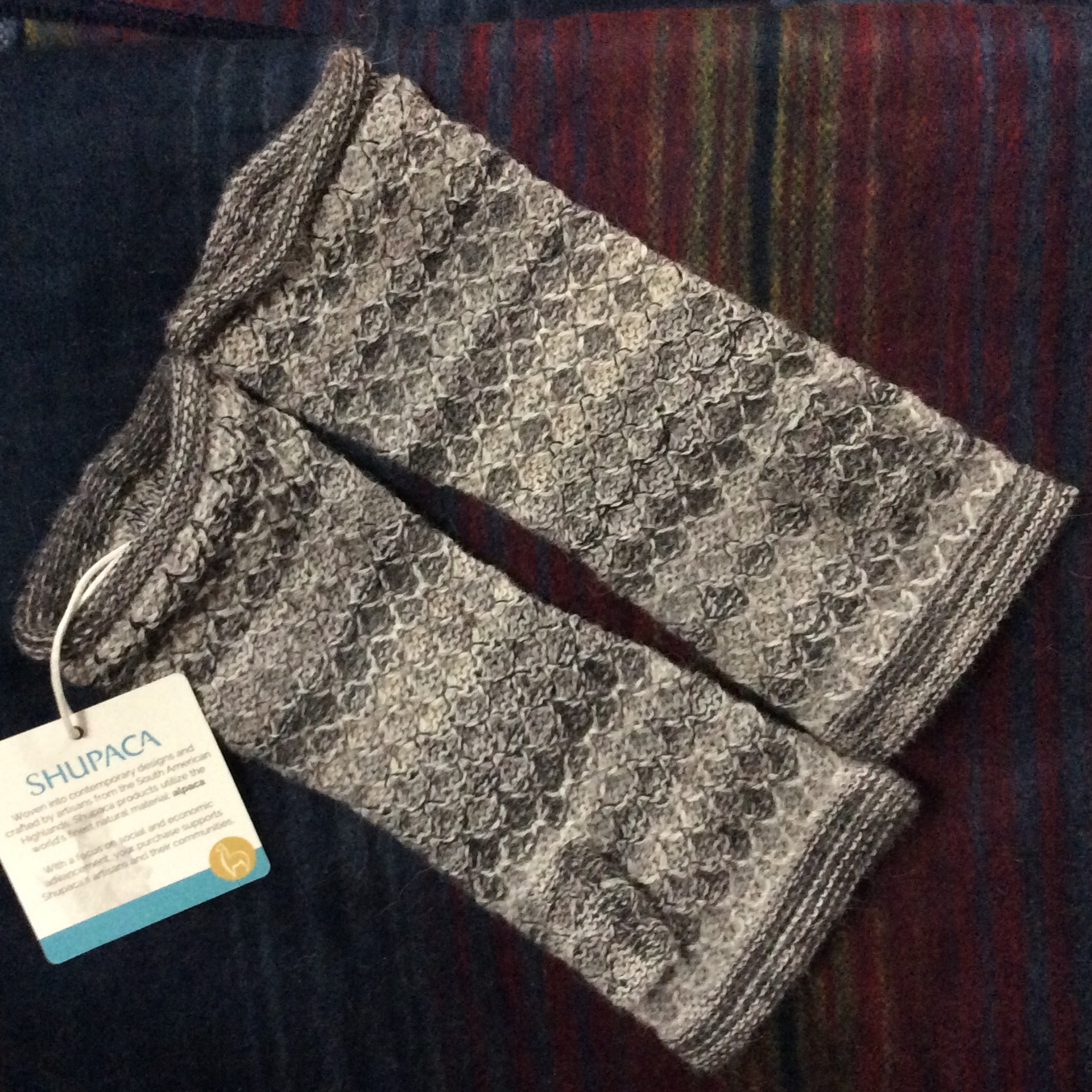 alpaca fingerless glove gray