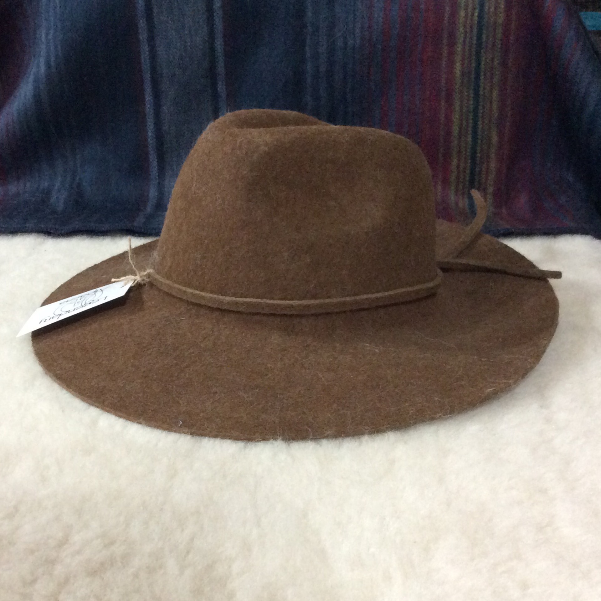 hand felted alpaca hat brown