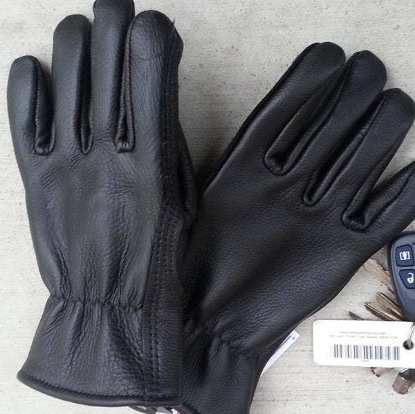 alpaca lined cowhide glove black