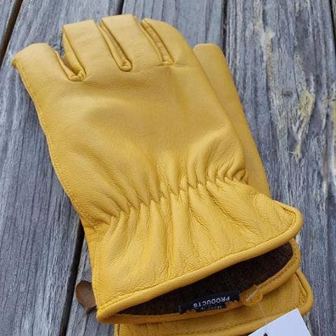 alpaca lined cowhide glove tan