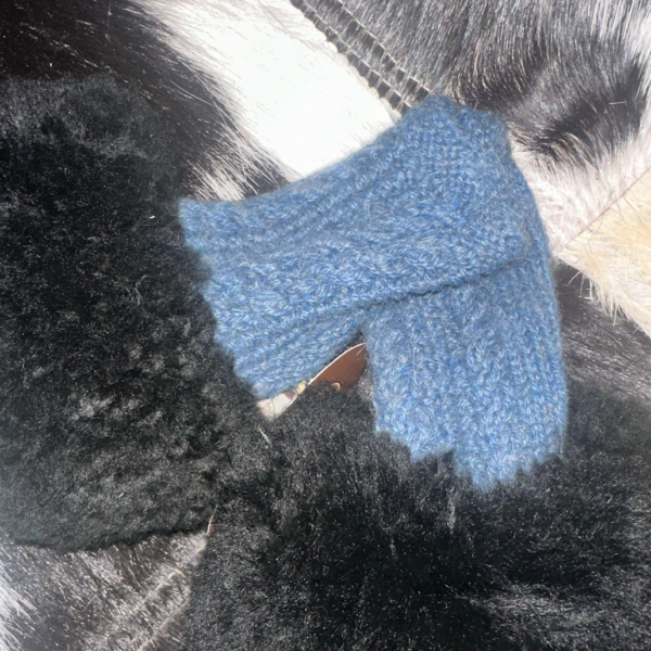 alpaca fingers ess gloves blue with black fur