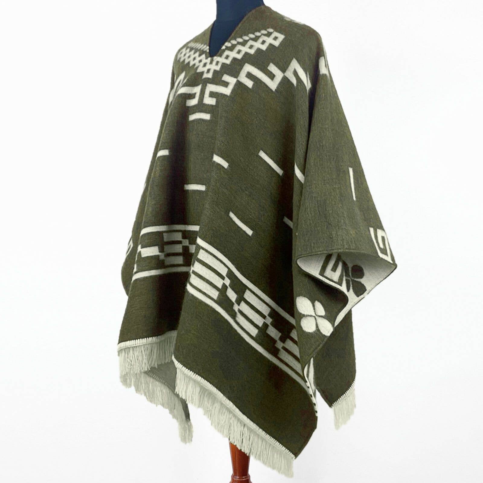 Clint Eastwood alpaca poncho green