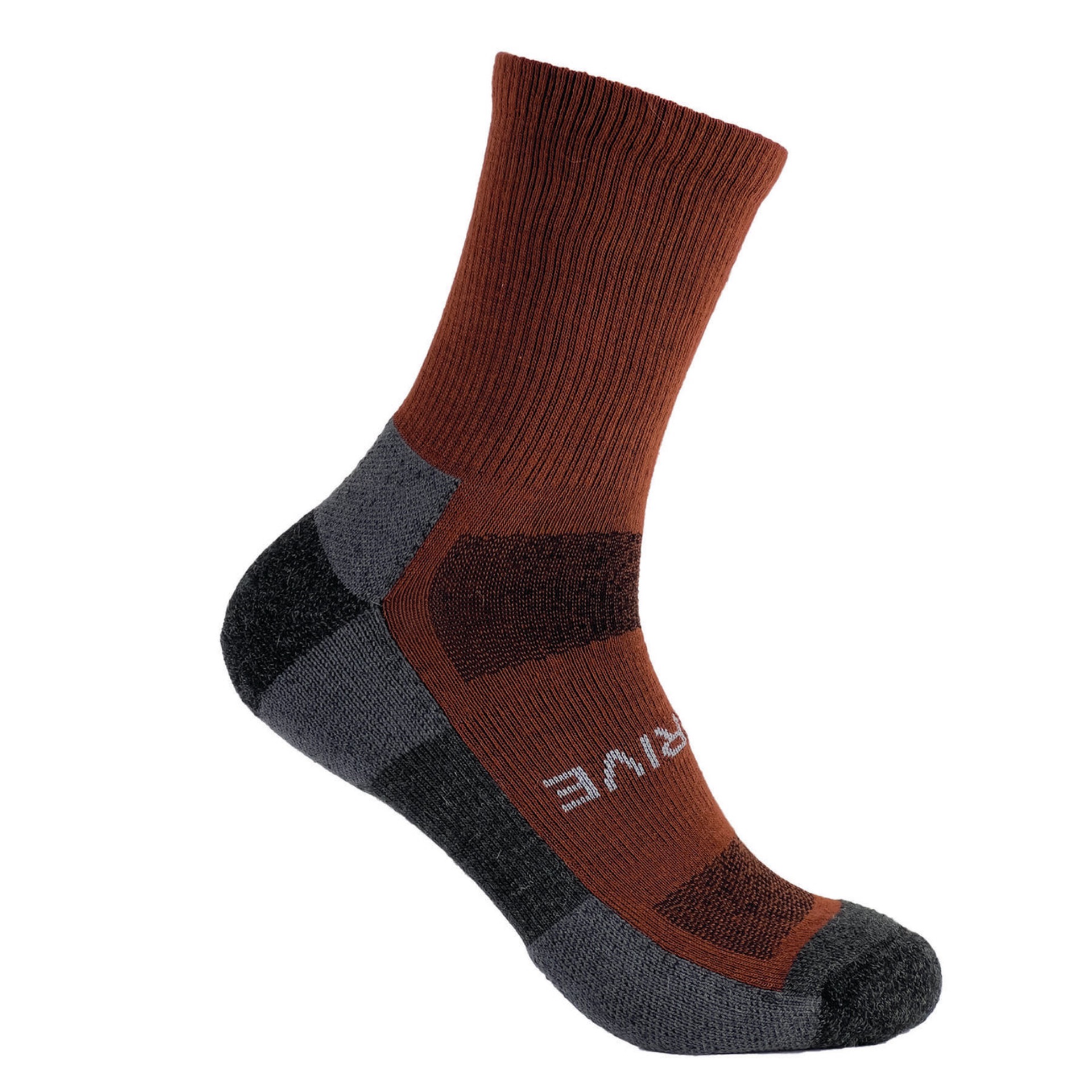 Rust and gray alpaca hiking sock