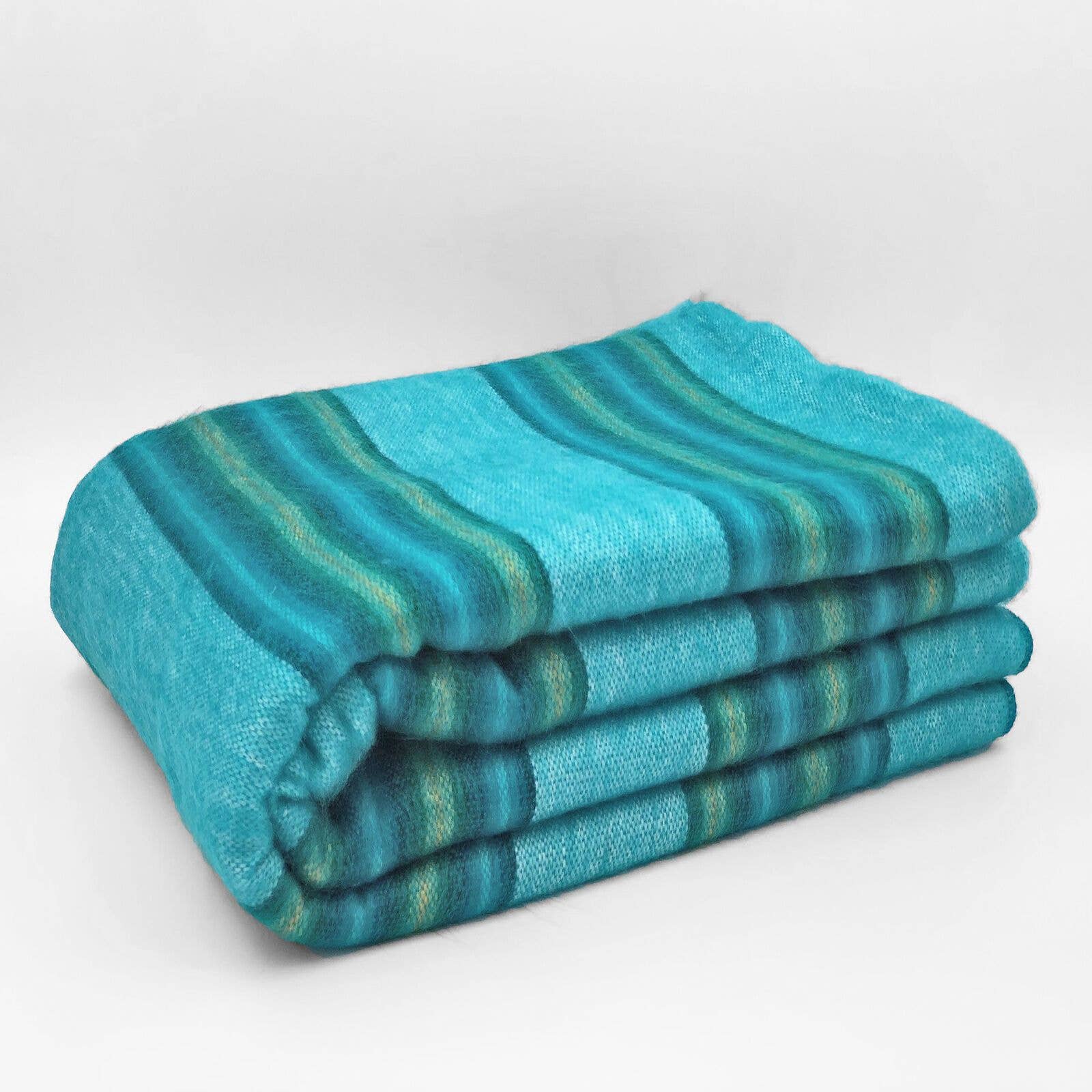 alpaca blanket turquoise folded
