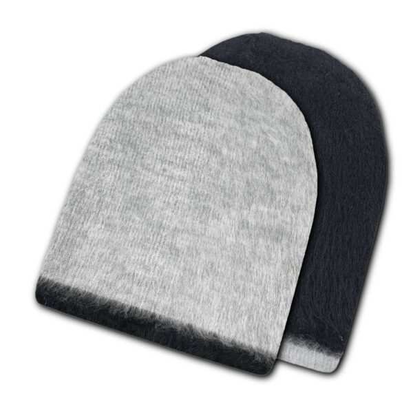 alpaca reversible double knit hat black or gray