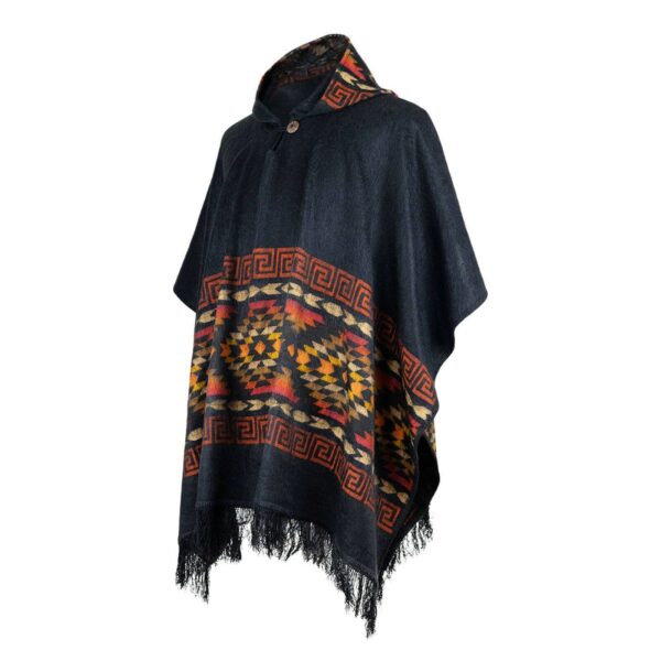 alpaca hooded serape black and mosaic