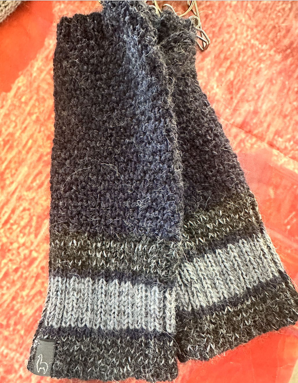 alpaca fingerless gloves gray