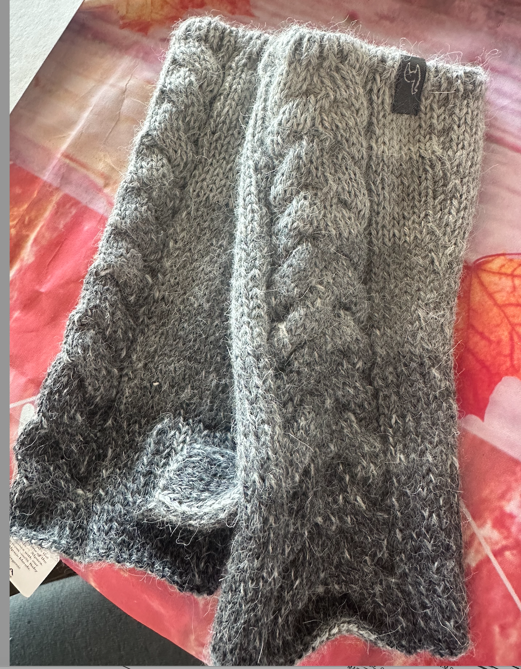 alpaca fingerless gloves gray