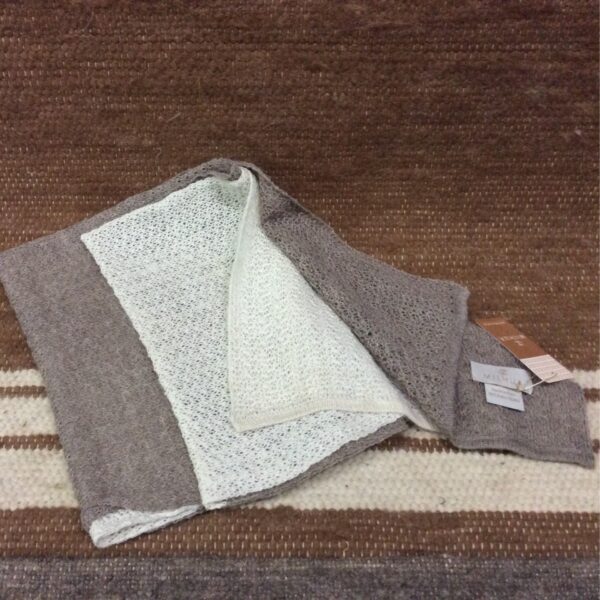 alpaca scarf two tone beige