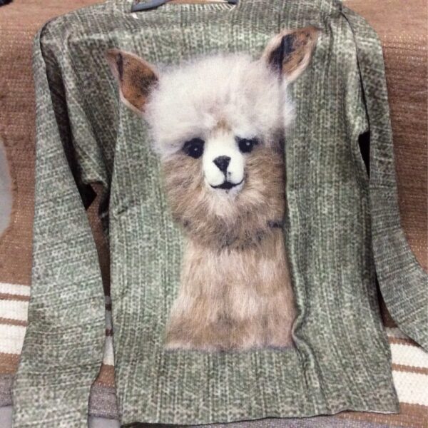 Shirt featuring alpaca design