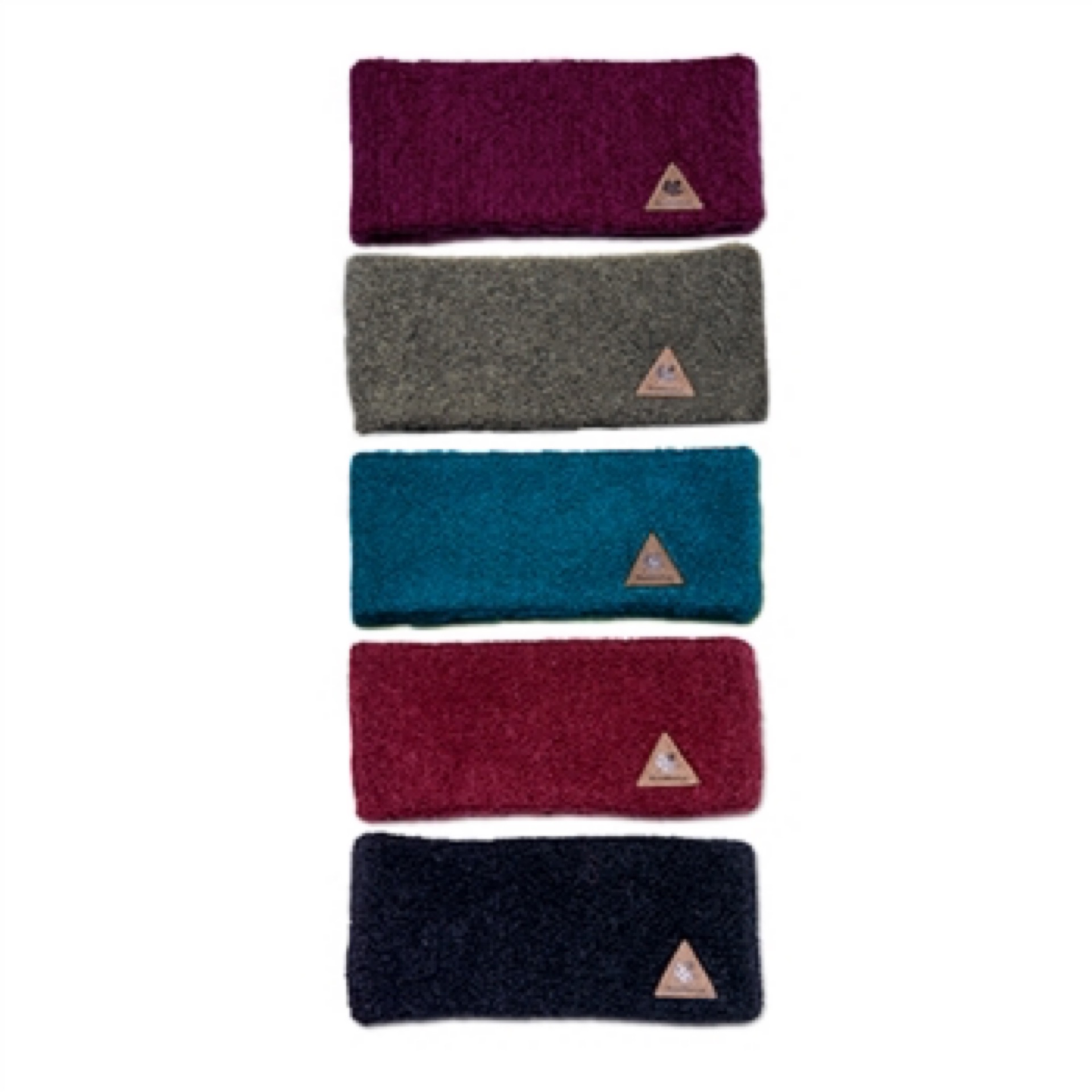 alpaca ski headbands red, teal,black,tan