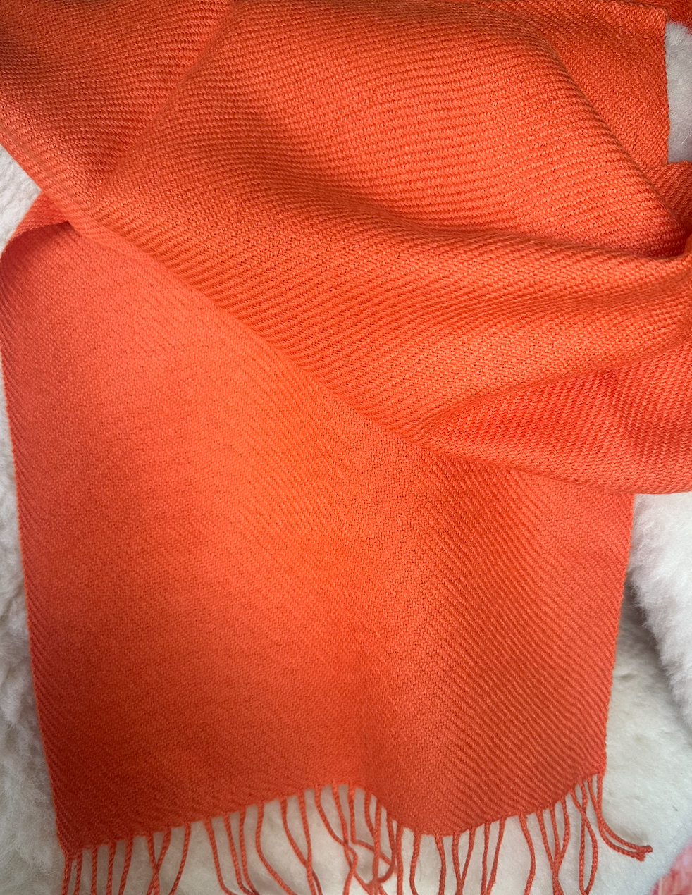 orange alpaca scarf