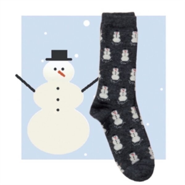 alpaca crew socks with snowman on them