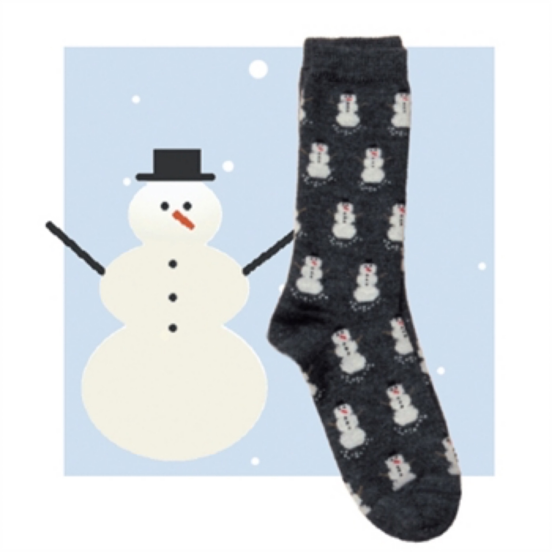 alpaca crew socks with snowman on them