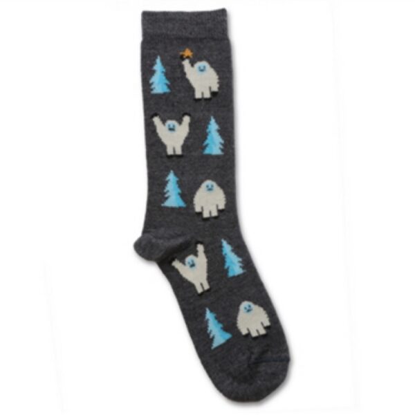 alpaca crew socks with yeti on them