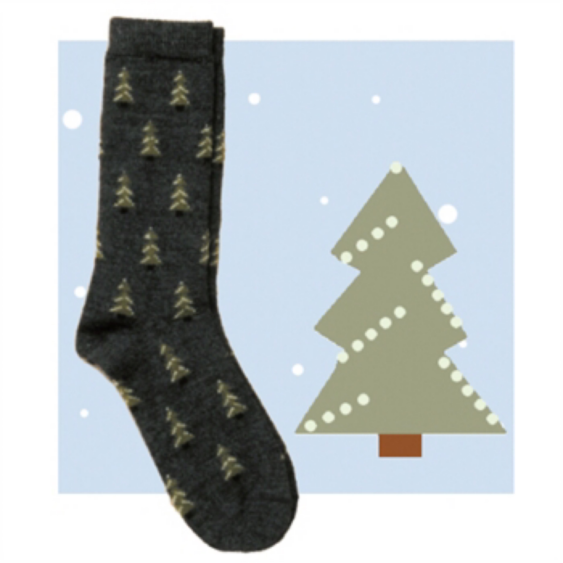 alpaca crew socks with pine tree on them