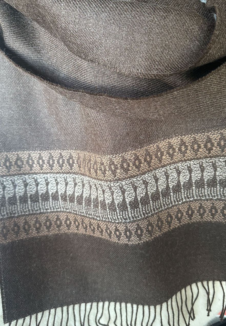 woven alpaca scarf khaki