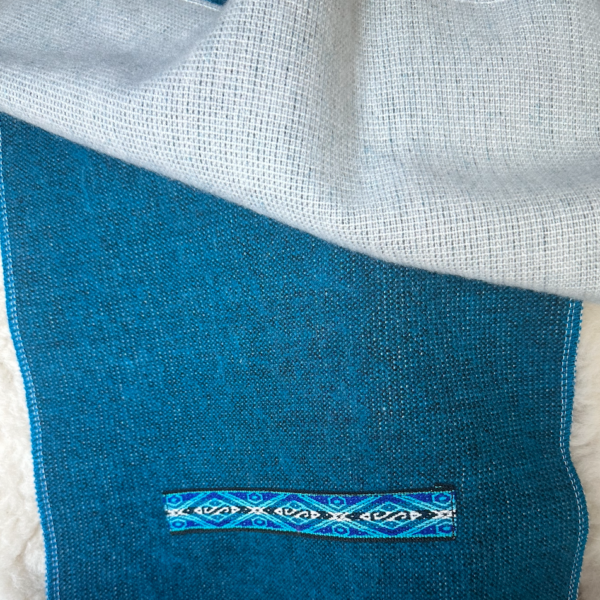 alpaca two tone scarf turquoise