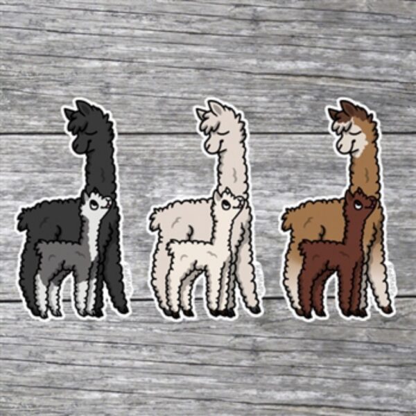 alpaca mon and cria sticker