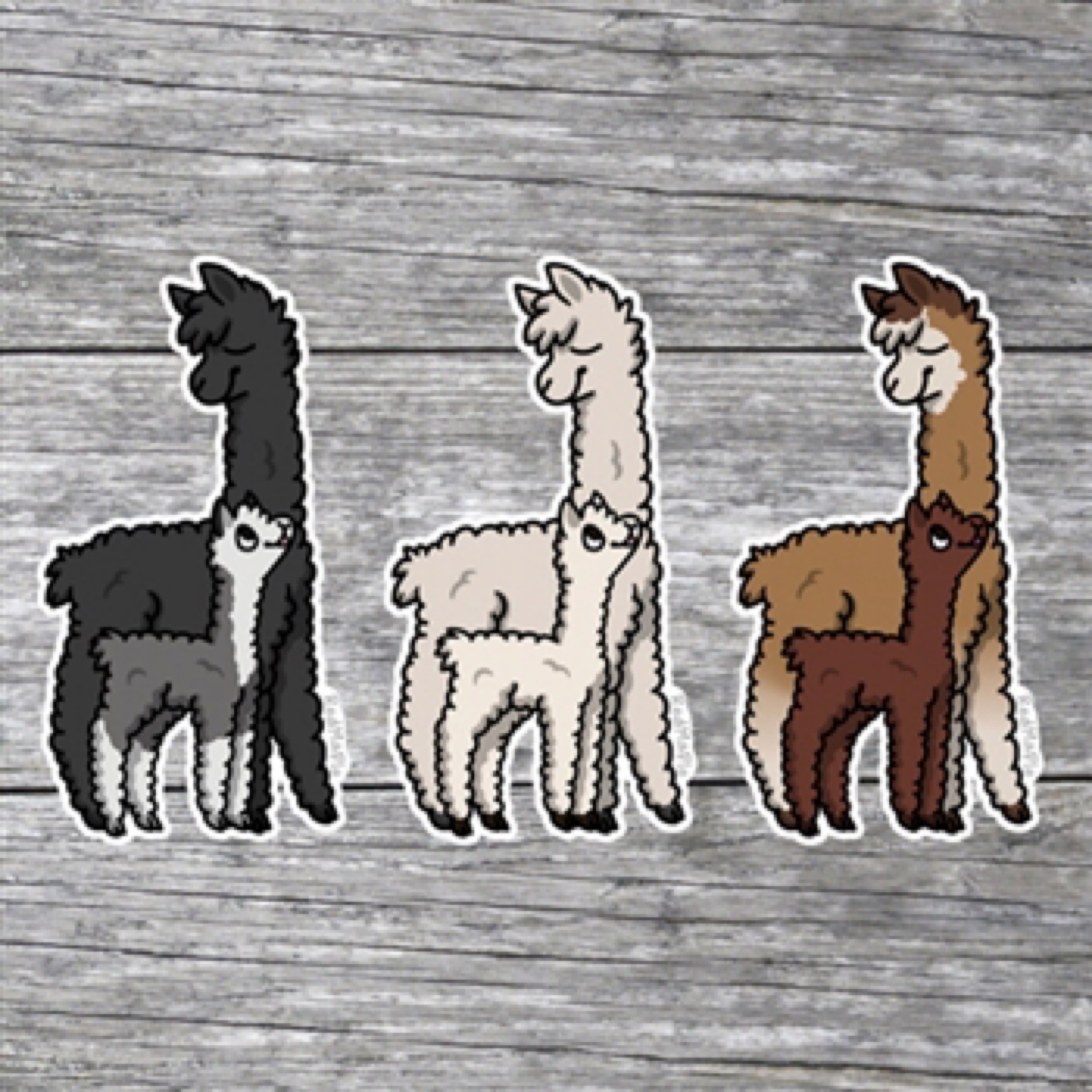 alpaca mon and cria sticker