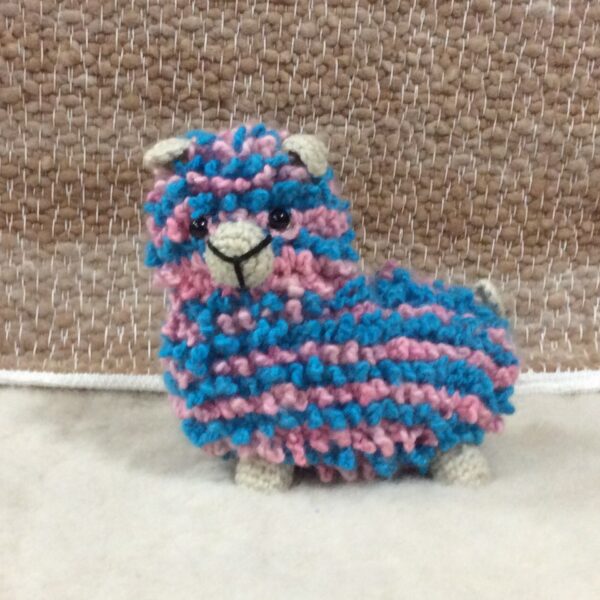 hand made alpaca toy blue and pink