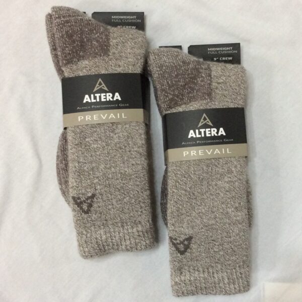 brown alpaca hiking or hunting sock folded