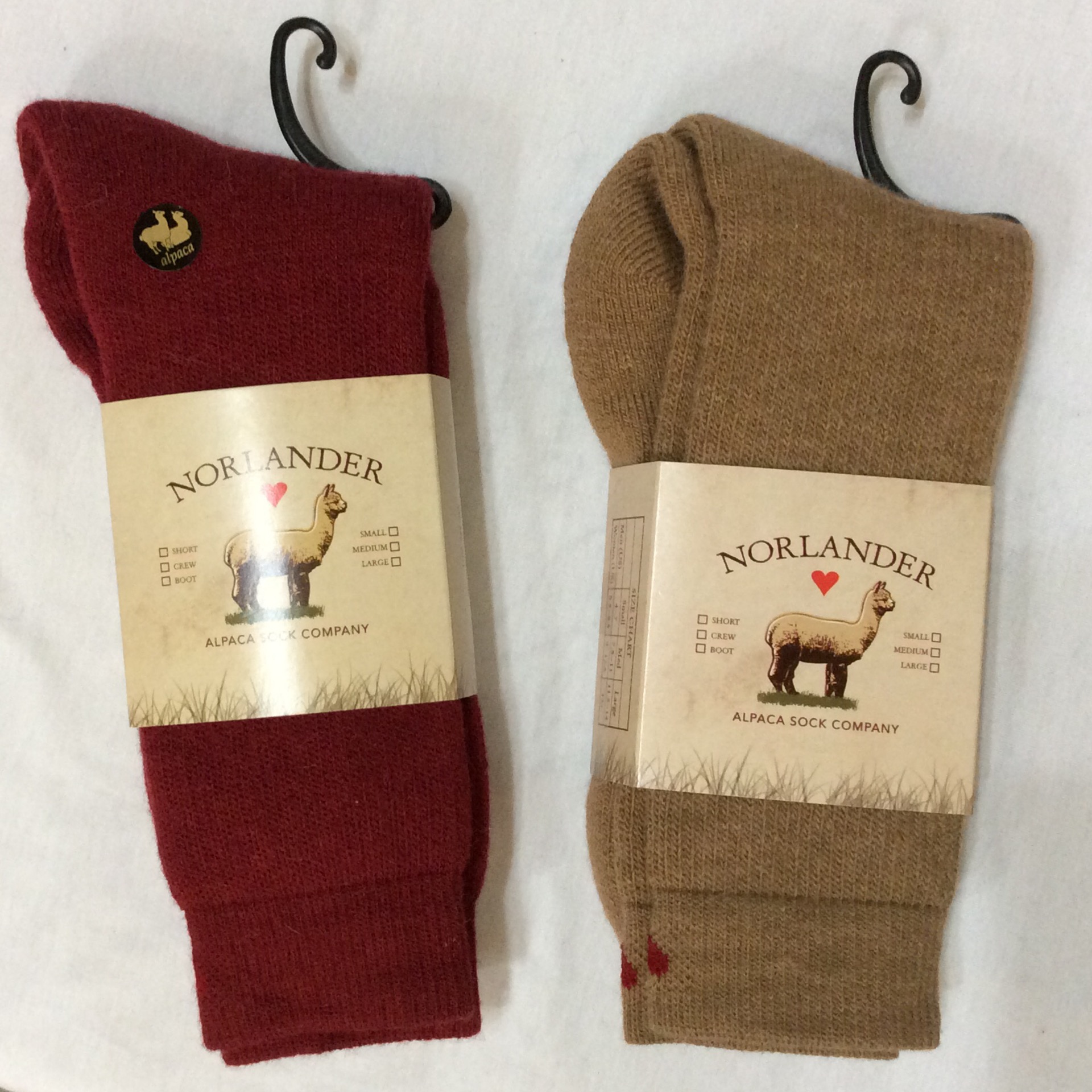 alpaca sock red and tan