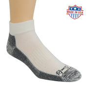 White alpaca ankle sock with gray accents