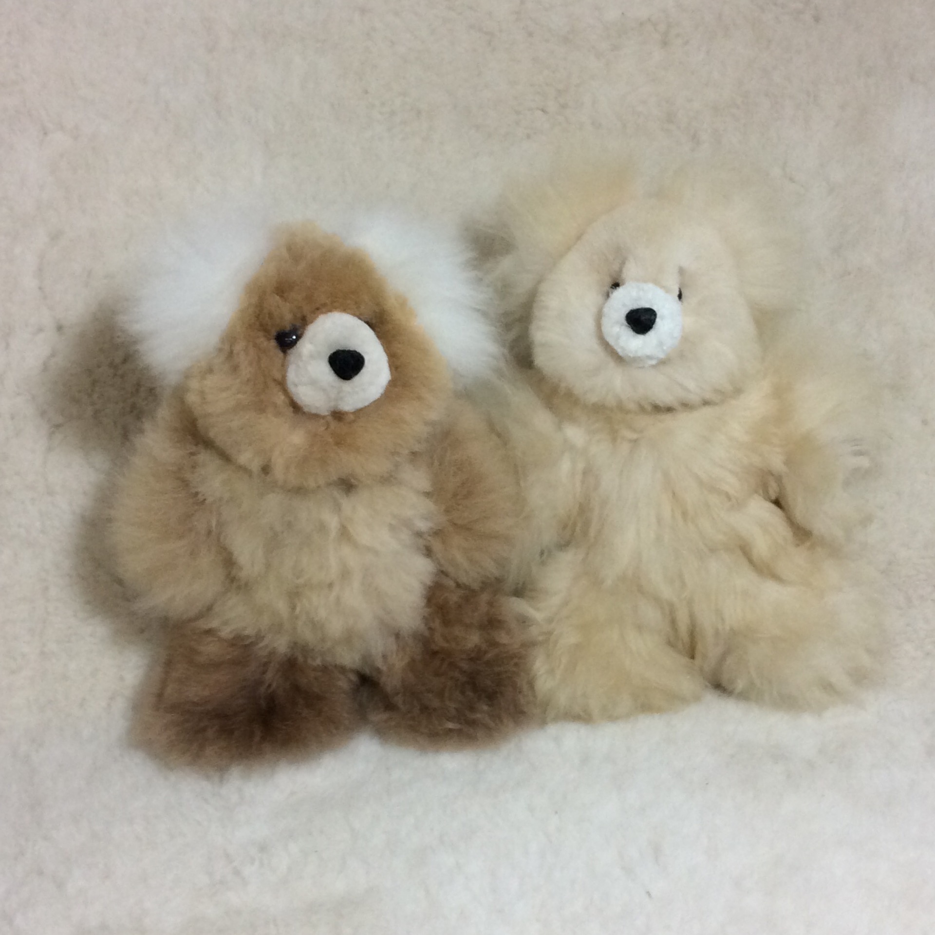 alpaca teddy bear toy fawn and white