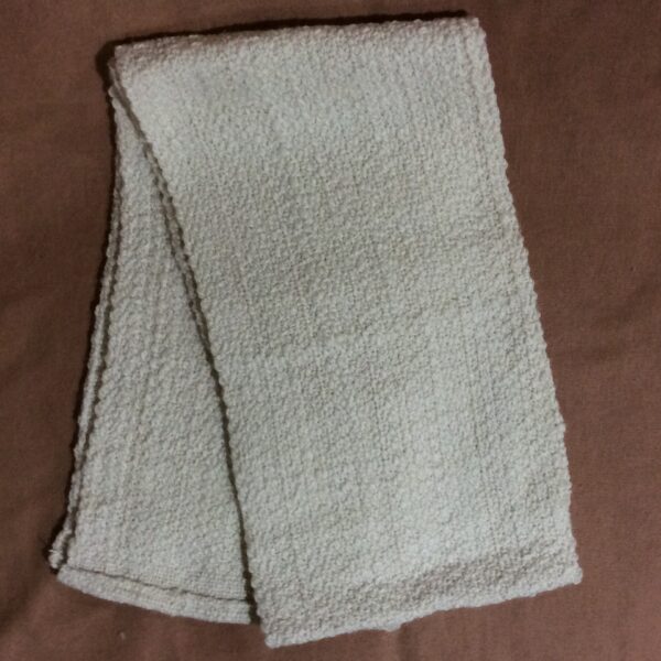 alpaca hand made scarf folded white
