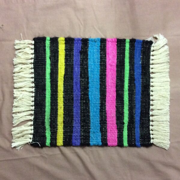 alpaca rug neon multi with fringe