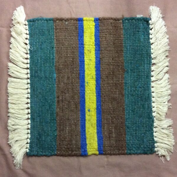 alpaca rug green with fringe