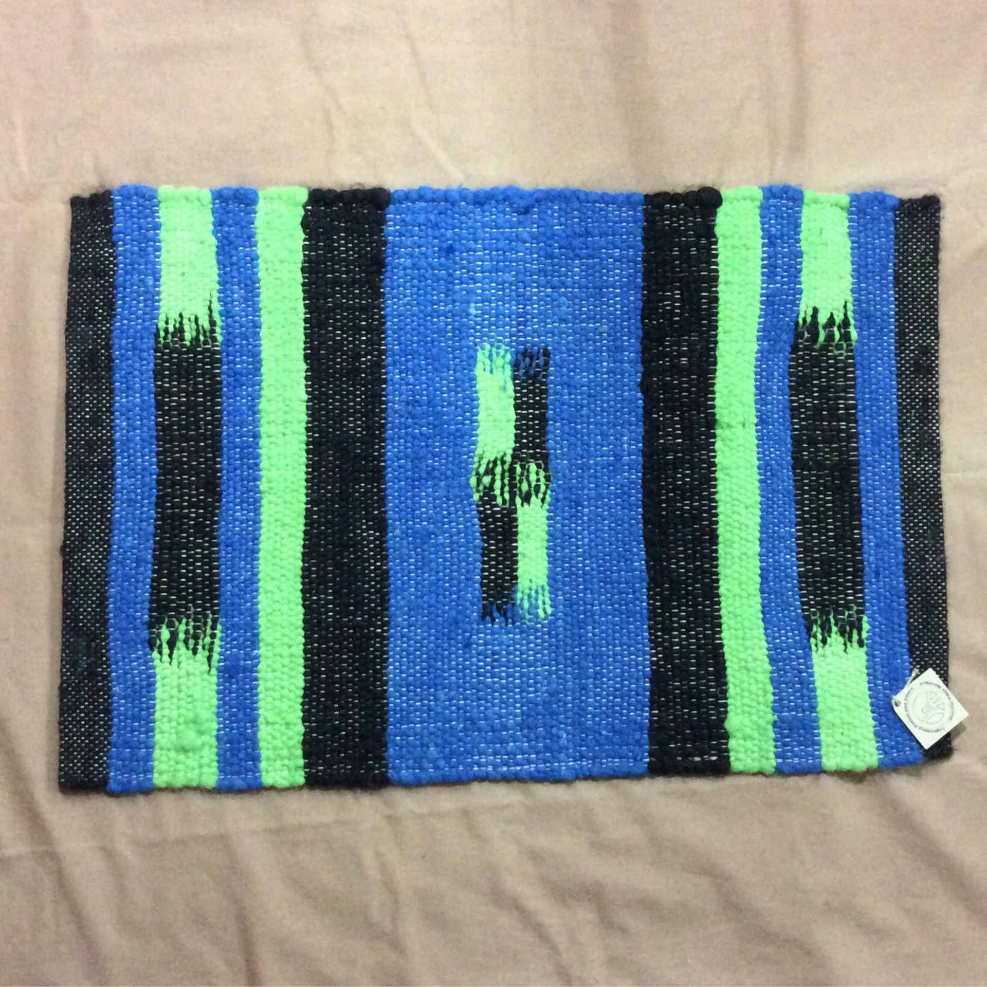 alpaca rug neon green black blue