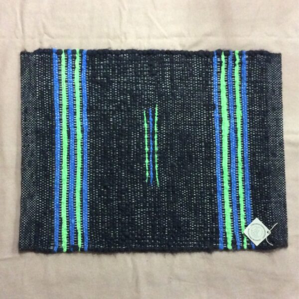 alpaca rug black neon striped