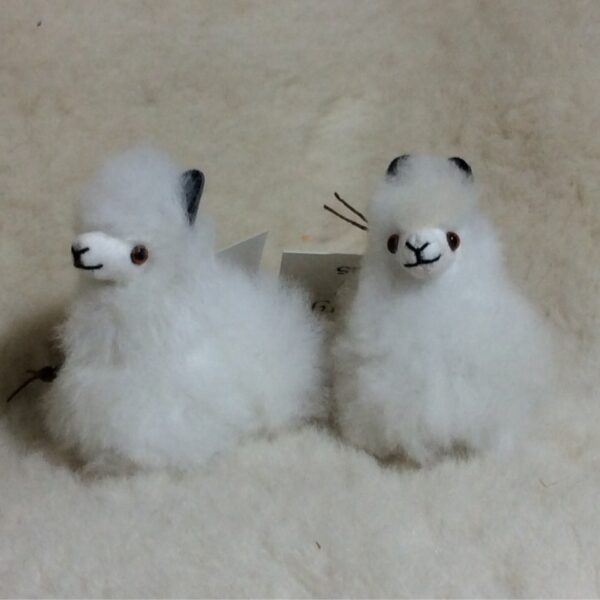 mini alpaca toy white keychain