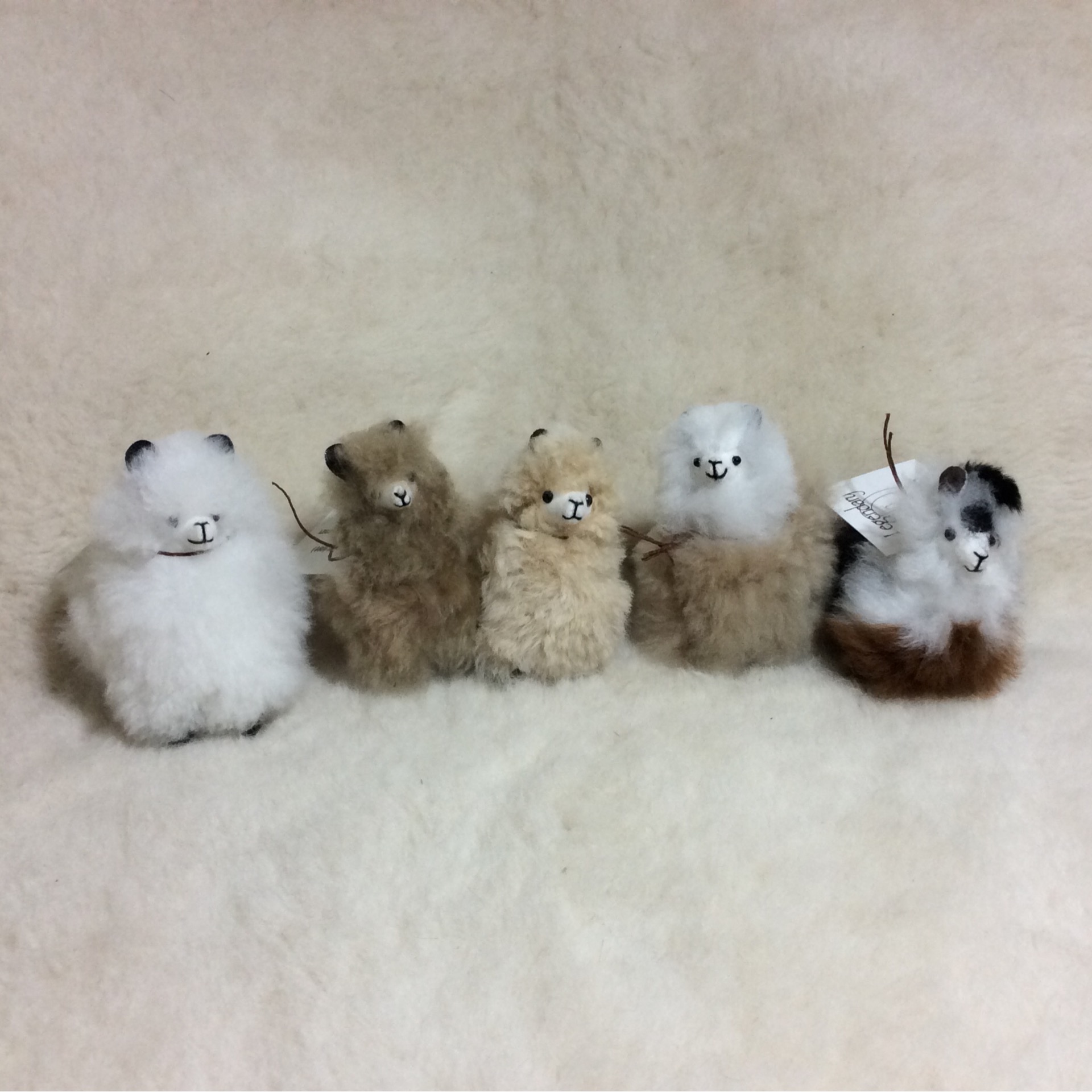 mini alpaca toy brown, fawn, white