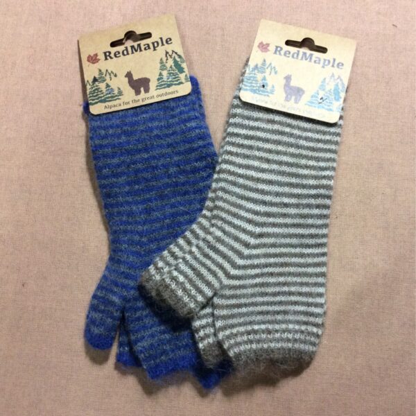 alpaca glove striped brown blue